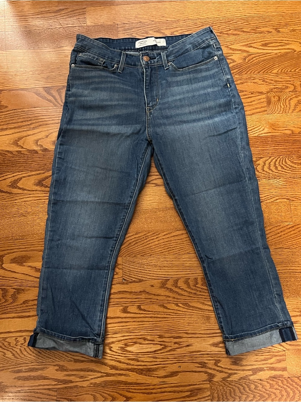 Signature by Levi Strauss Dark Blue Cropped Jeans
